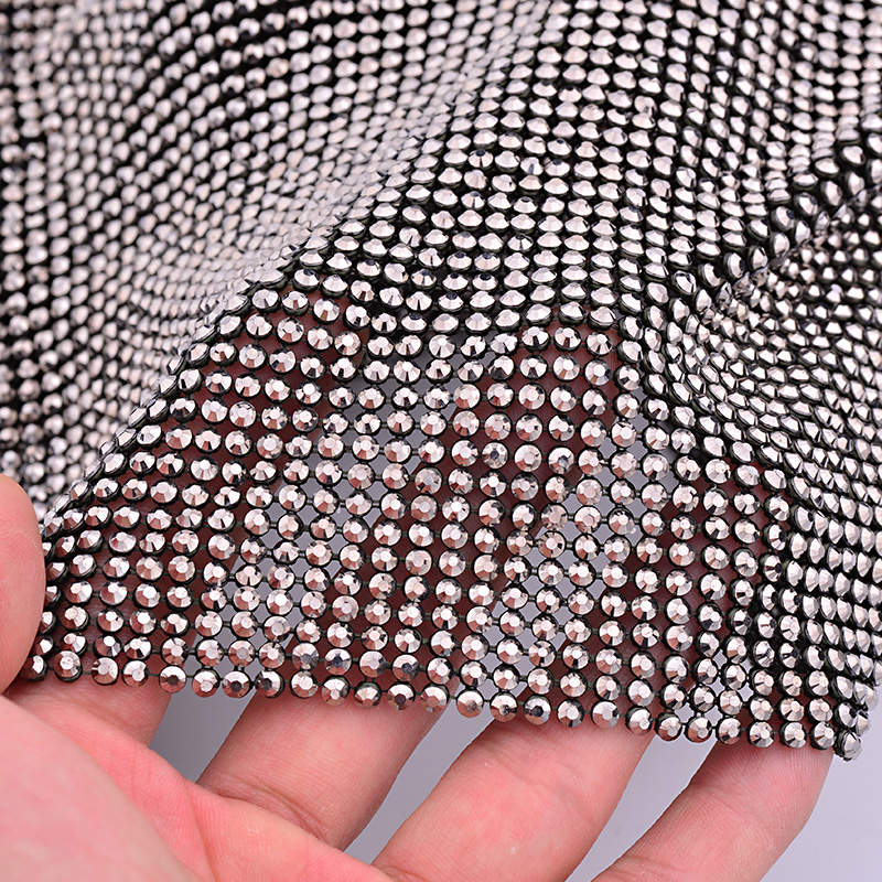 Junao-金と黒のクリスタルメッシュ,45x120cm,ラ - Crystal Mesh Fabric のレビューと価格
