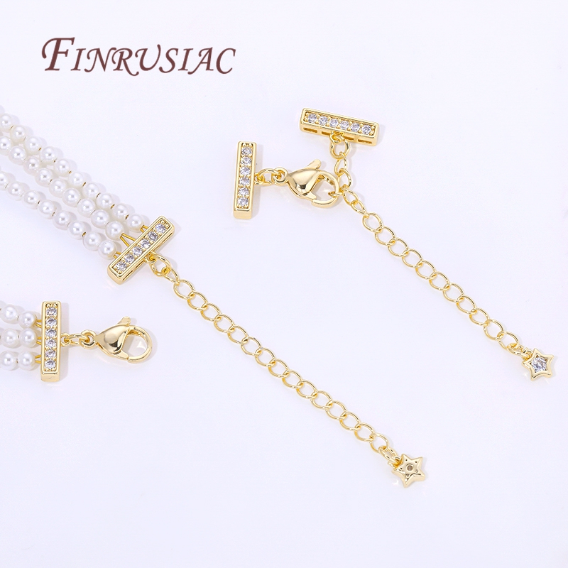 18K ゴールドメッキ 3 列パールネックレスコネクター、ジ - Pearl Trim Chain のレビューと価格