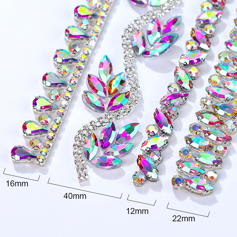 QIAO ラインストーントリム クリスタルAB ホットフィッ - Crystal Mesh Fabric のレビューと価格