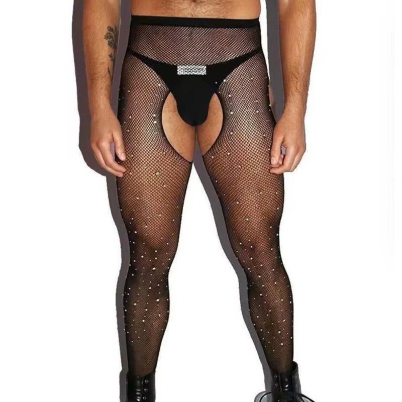 メンズ オープン クロッチ フィッシュネット パンティストッ - Crystal Mesh Fabric のレビューと価格