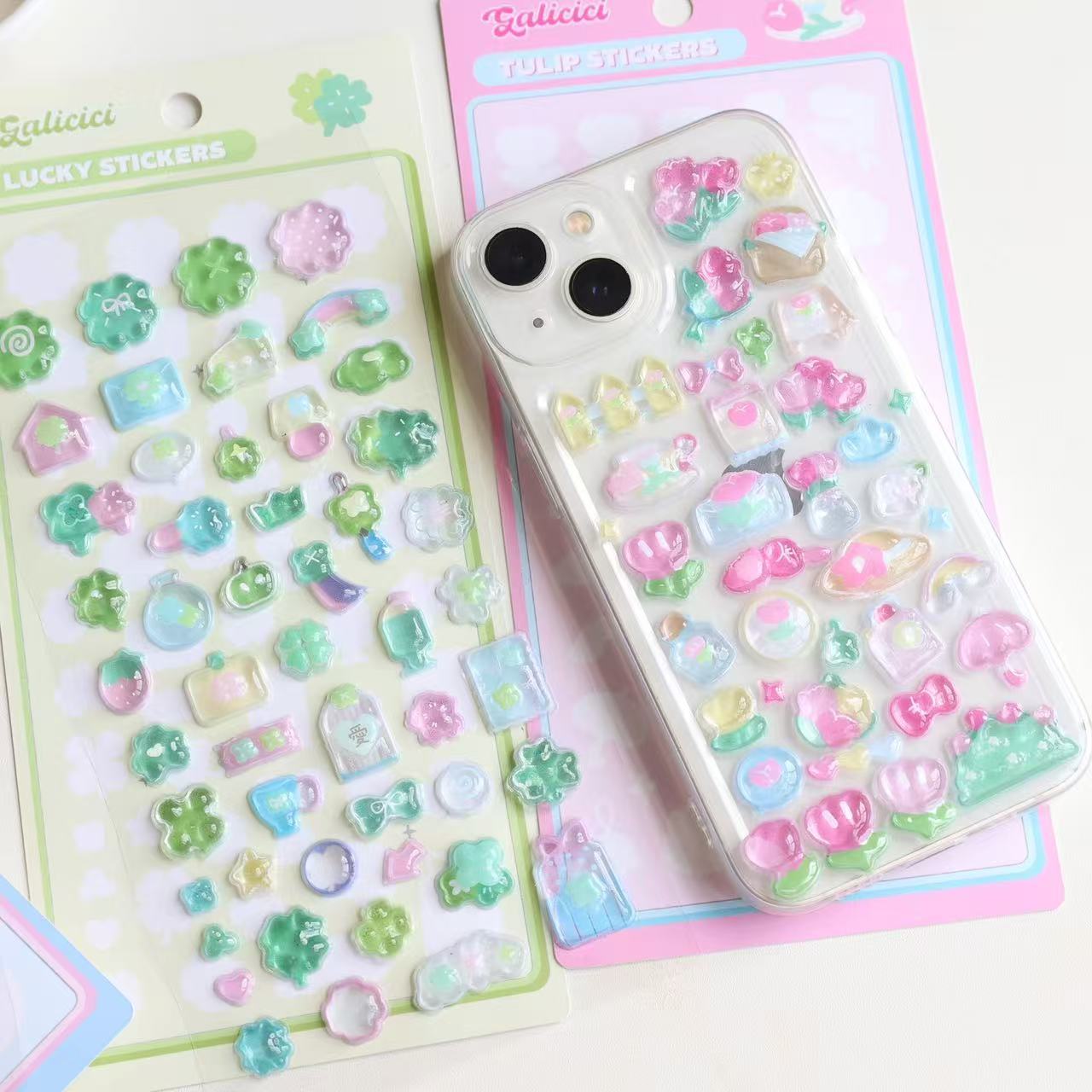 1枚/3枚入り 韓国風 立体 四つ葉のクローバー チューリッ - Embellishments For Scrapbooking のレビューと価格