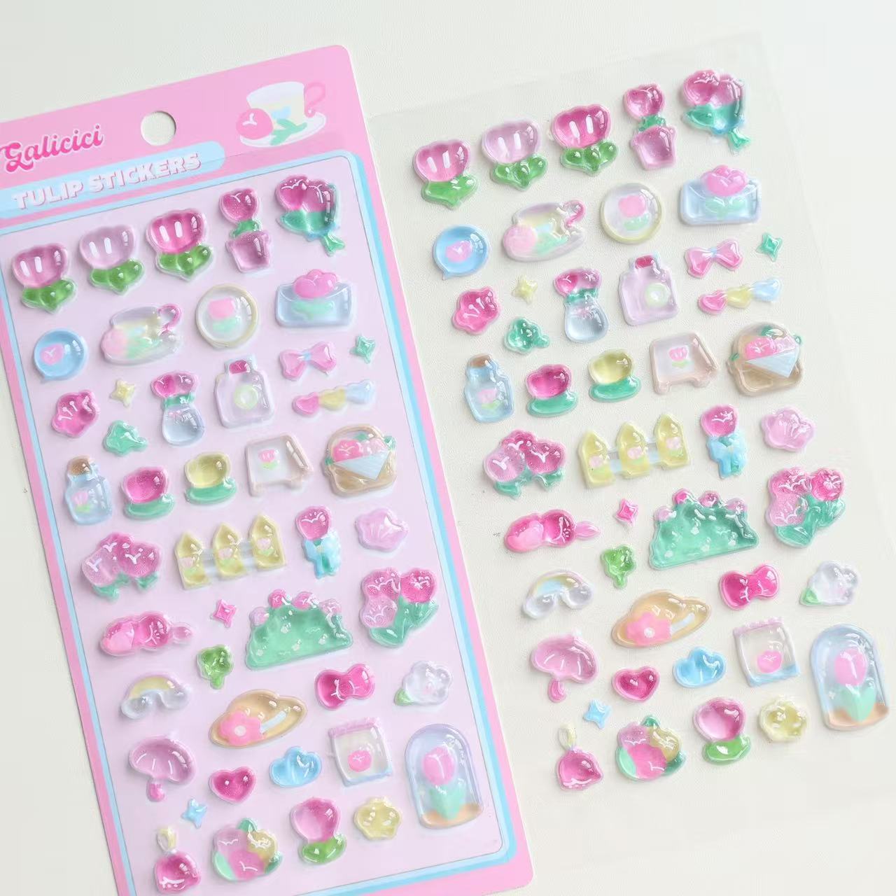 1枚/3枚入り 韓国風 立体 四つ葉のクローバー チューリッ - Embellishments For Scrapbooking のレビューと価格
